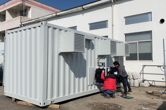 Kalite 750kW Konteynerli Boyutlu Hidrojen Sabit Elektrik Santrali Sistemi 415VAC Fabrika